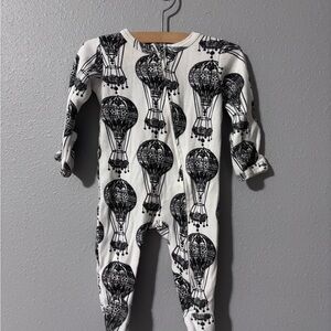 Kate Quinn Black and White Hot Air Balloon Footie